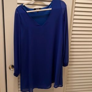 LuLu’s blue long sleeve shirt dress